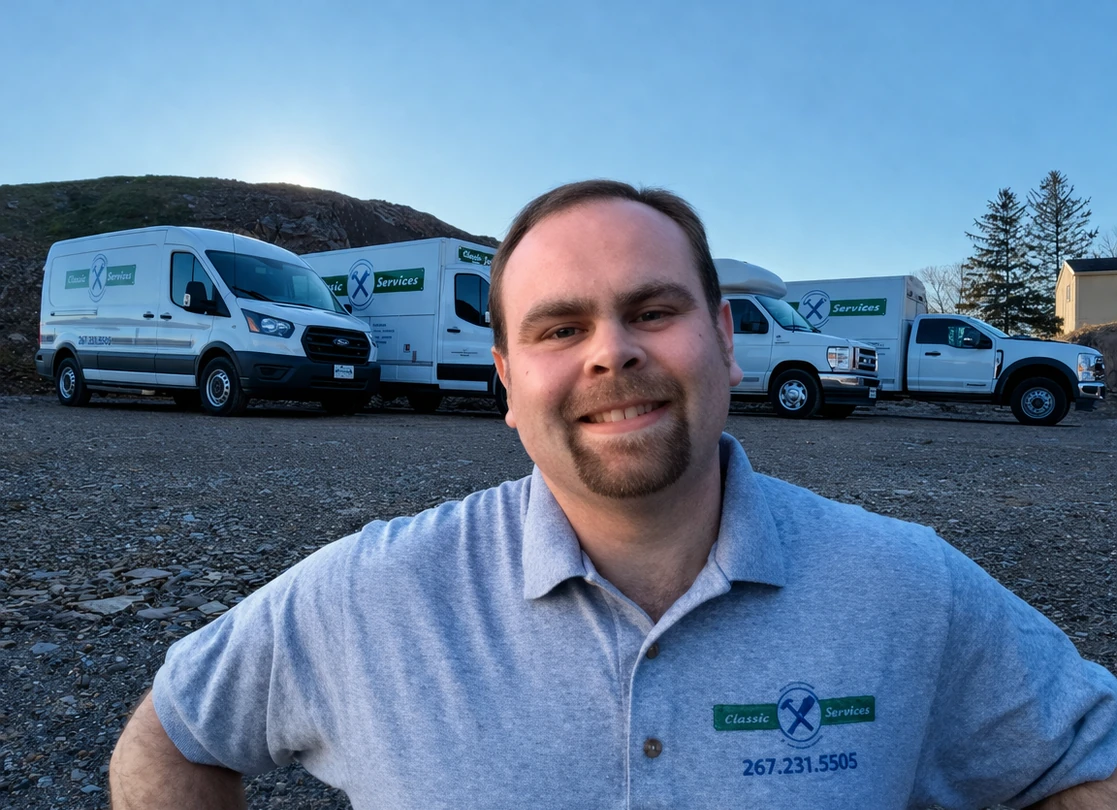 Technician performing backflow testing in Montgomery County PA